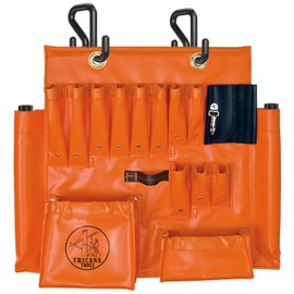 Lineman Tool Board, Aerial Apron w/Magnet and Plastic Bucket Truck Tools Organizer with Over 16 Pockets and Aerial Bucket Hooks (Vinyl)