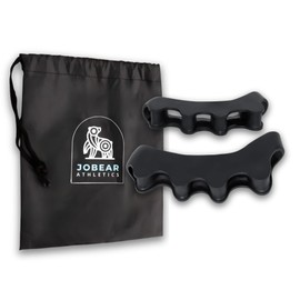 JOBEAR - Separadores de dedos de atletismo para atletas de fitness funcionales, espaciadores de dedos de los pies, cuidado de los pies, salud de los pies, corrector de juanetes (negro)
