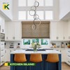 Benkut Modern LED Chandelier 6 Ring Black LED Pendant Light