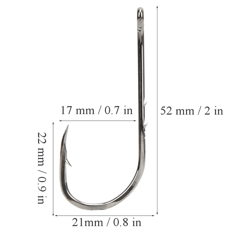 100Pcs 6/0# High Carbon Steel Sharp Fish Hooks with Barb