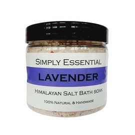 Simply Essential Lavender Bath Salts w Pink Himalayan Salt with Added Lavender Flowers 225g