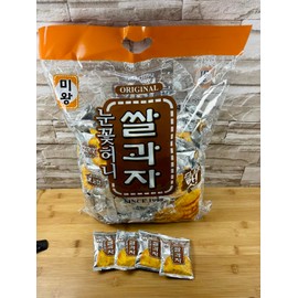 Original Korean Rice Crackers, Honey Flavored Crispy Snacks, 120 Individual Wrapped