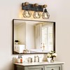 Farmhouse Vanity Light for Bathroom, 3-Light Wood Bathroom Vanity Light