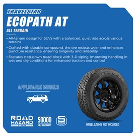 Travelstar Ecopath AT All Terrain 255/70R16 111T SUV Radial Tire + Three-year Road Hazard Warranty Included 255/70/16 (Tire Only)