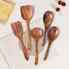 Mooues Wooden Spoons for Cooking, 5 Pcs Wooden Utensils for