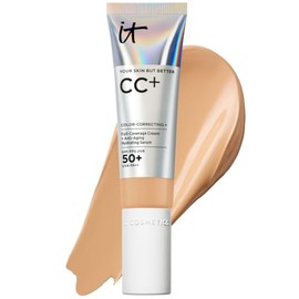 IT Cosmetics Your Skin But Better CC Cream LSF 50+, Hochpigmentierte Mehrzweck-Creme mit LSF 50, Getönte Anti-Aging-Tagescreme, Foundation, Concealer & Pflege in einem