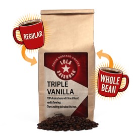 Lola Savannah Triple Vanilla Whole Bean Coffee - Three Unique Layers of Vanilla Delivers an Irresistible Velvety Smooth Sweet Cream Profile, Caffeinated, 2lb Bag