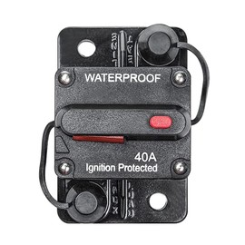 RED WOLF 40A Circuit Breaker Fuse Holder with Manual Reset for Car Boat Truck Motorhome Audio 40 Amp Car Circuit Breaker 12 V 24 V 48 V DC Circuit Breaker