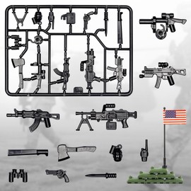 MaozyHomie 54 Pcs Weapons Pack Military U.S Weapons in U.S-Vietnam War Toy Set - Weapons Accessories Weapon Battle Building Blocks Compatible with Major Brand, 3 Years Old and up