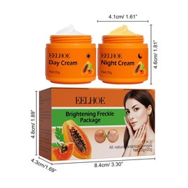 Papaya Brightening Cream, Moisturizing Face Day & Night Cream, Hydrating Nourishing Face Moisturizer, Face Lotion for Women and Men All Skin Types - Color: White + yellow, Specification: 1box