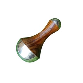 WITSOUL kansa Wand face Massager/Unique Design - 2 in 1 Massager/Two Different Sizes of Kansa Cups with Teak Wood Handle Small ONE BEETER Grip/Light WEIGHET/Natural Brown