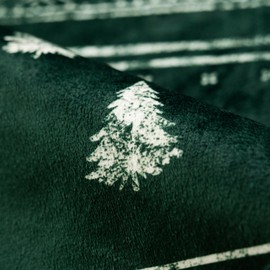 Foindtower Pack of 2 Decorative Velvet Christmas Pattern Throw Pillow Covers Holiday Print Cushion Cover with Pine Tree Accent Pillowcase for Couch Sofa Living Room Home Decor,18×18 Inch,Dark Green