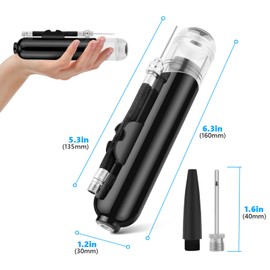 BROTOU Ball Pump, Dual Action Inflate Air Pump with 3 Needles, 2 Presta Valve and 2 Nozzles for Football, Basketball, Volleyball, Balloons, Bikes (3)