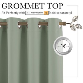 RYB HOME Blackout Curtains Soundproof Energy Saving Insulating Privacy Room Divider Curtains for Patio Sliding Glass Door Living Room Garage Home Theatre Large Window, W 150 x L 90 inches, Sea Green