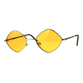 Diamond Shape Sunglasses Vintage Indie Fashion Gold, Orange Spring Hinge