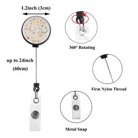 FUSTMW Nurse Gifts for Work Nurse Badge Holder Retractable Clip NP RN LPN Stethoscope Badge Reel Nursing Gifts for Coworkers (LPN Badge)