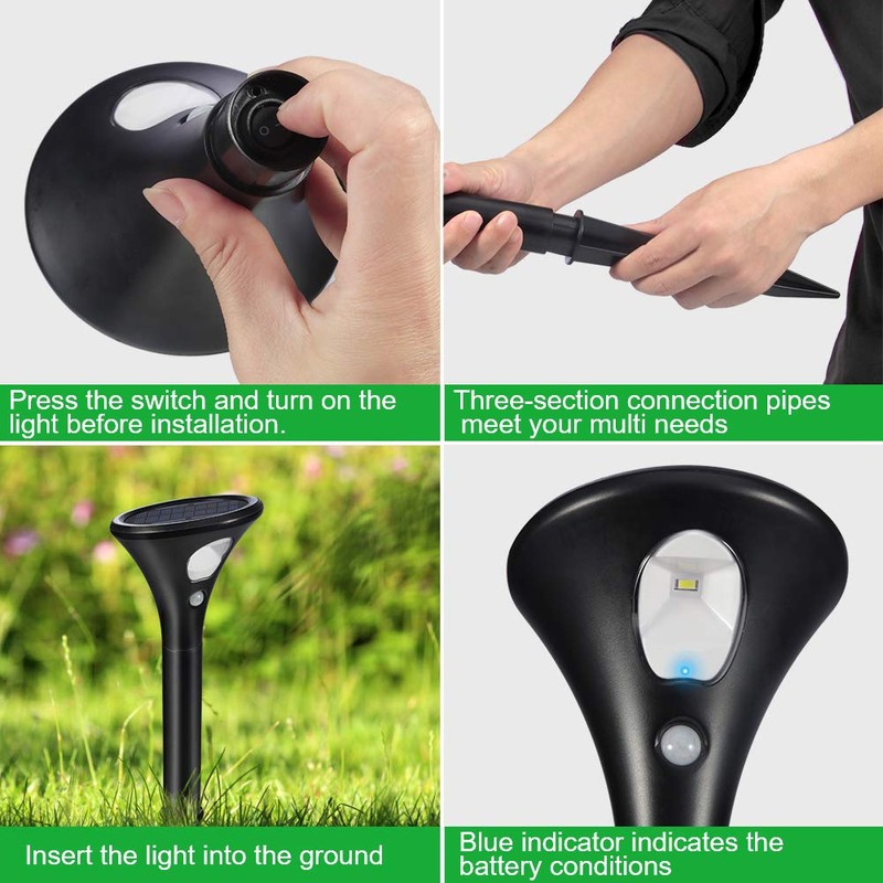 Litake Solar Lights for Outdoors, Pack of 2 Solar Garden