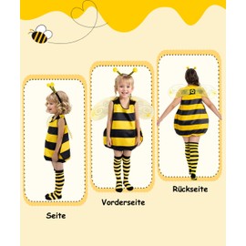 Seawhisper Bee Costume Children's Bee Costume Fancy Dress Costumes Carnival Girls 92 98 104