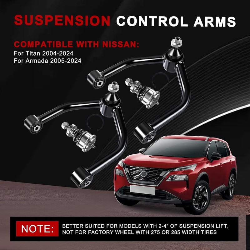 2-4" Lift Front Upper Control Arms w/Ball Joints Compatible with