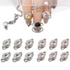 12Pcs Planet Nail Charms for Nails Pink Silver Nail Gems