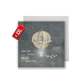 Sternenkind Card with Envelope - Sensitive Sympathy Card Condolence Card Dreamy Sympathy Card with Beautiful Message Infant Death Loss Child Miscarriage Condolence Funeral (XXL 22 x 22 cm)