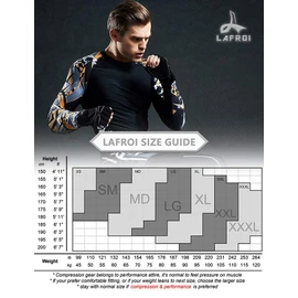 LAFROI Men's Long Sleeve UPF 50+ Baselayer Skins Performance Fit Compression Rash Guard-CLYYB (Asym Dragon,MD)