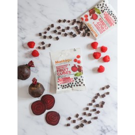 Montagu 10 Raspberry & Beetroot Fruit Cubes Snack, 10 Pack, 50g Each, No Added Sugar, High Fibre