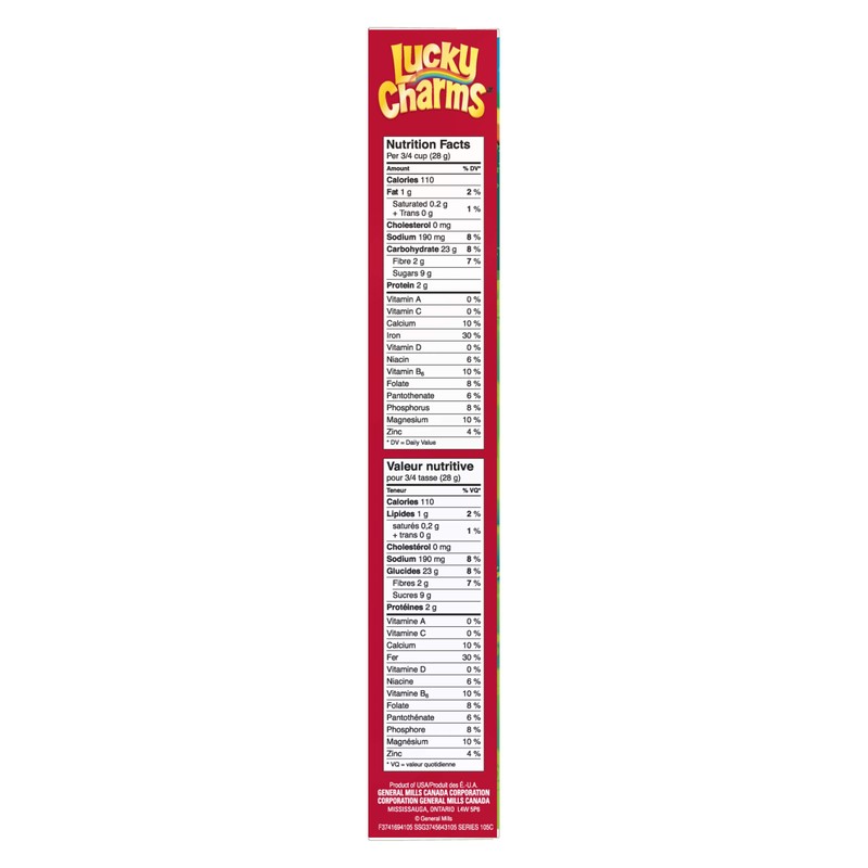 LUCKY CHARMS Cereal, 300g/10.6 oz, Imported from Canada}