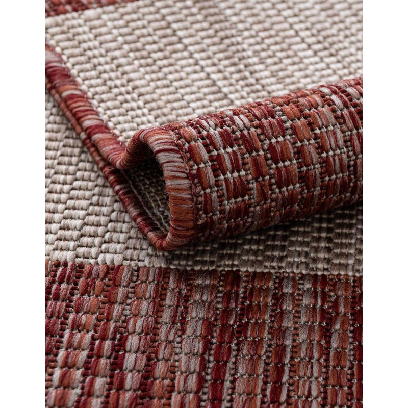 Unique Loom Outdoor Striped Collection Area Rug - Distressed Stripe