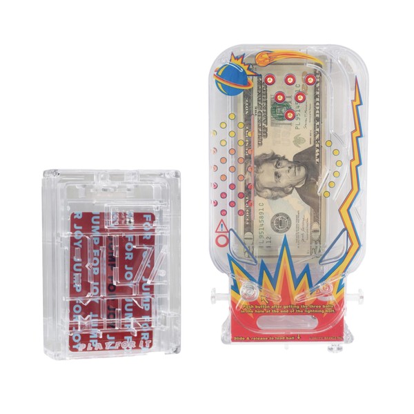 BILZ Money Puzzle - Brain Teasing Maze and Cosmic Pinball 2 Pack - Perfect for Easter Baskets and Birthday Gifts - Fun Reusable Game for Cash, Gift Cards and Tickets
