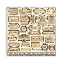 Stamperia Small Pad 10 Sheets CM 20.3 x 20.3 (8 x 8 Inches) - Sir Vagabond Aviator, SBBS61, White, One Size