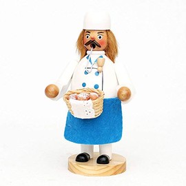 Wichtelstube-Kollektion Wooden Smoker Smoker Figurine Baker with Bread Basket 11 x 10 x 20 cm