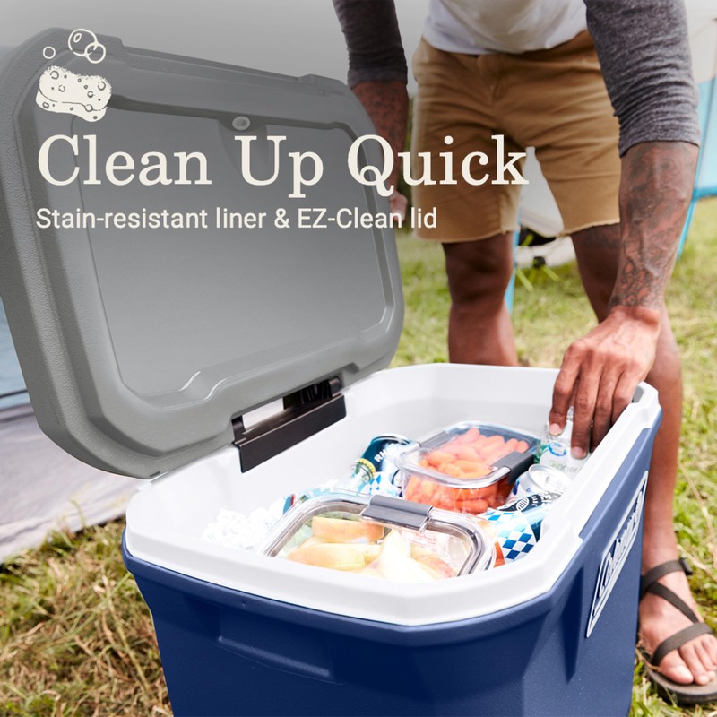 Coleman Classic Series Insulated Portable Rolling Cooler with Wheels, Leak-Resistant