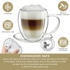 Creano Double Walled Coffee Glasses with Handle & Saucer 250ml