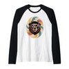 Retro Swirl Bear Sunglasses Bears Raglan Baseball Tee
