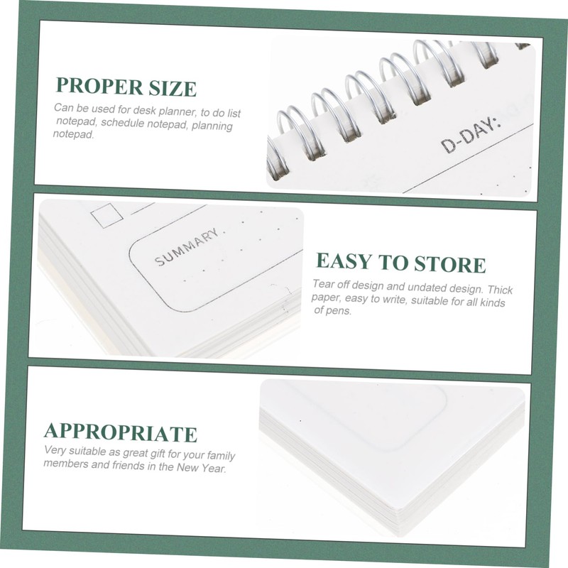 Operitacx Undated Daily Planner Notepad for Tear-Off Portable Planning Notebook