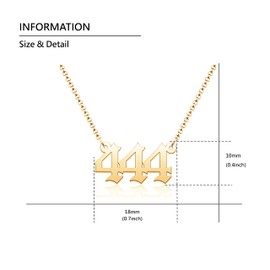 Q&Locket Stainless Steel Angel Number Necklace for Women 000 111 222 333 444 555 666 777 888 999 Number Chain Numerology Jewelry