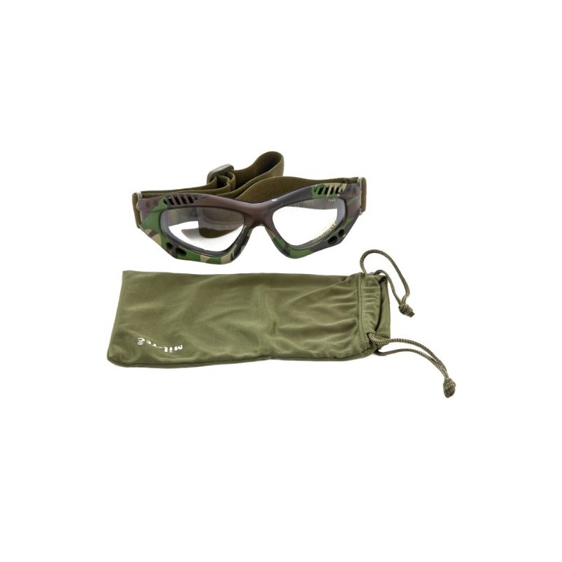 Mil-Tec Commando Brille AIR PRO Woodland KLAR