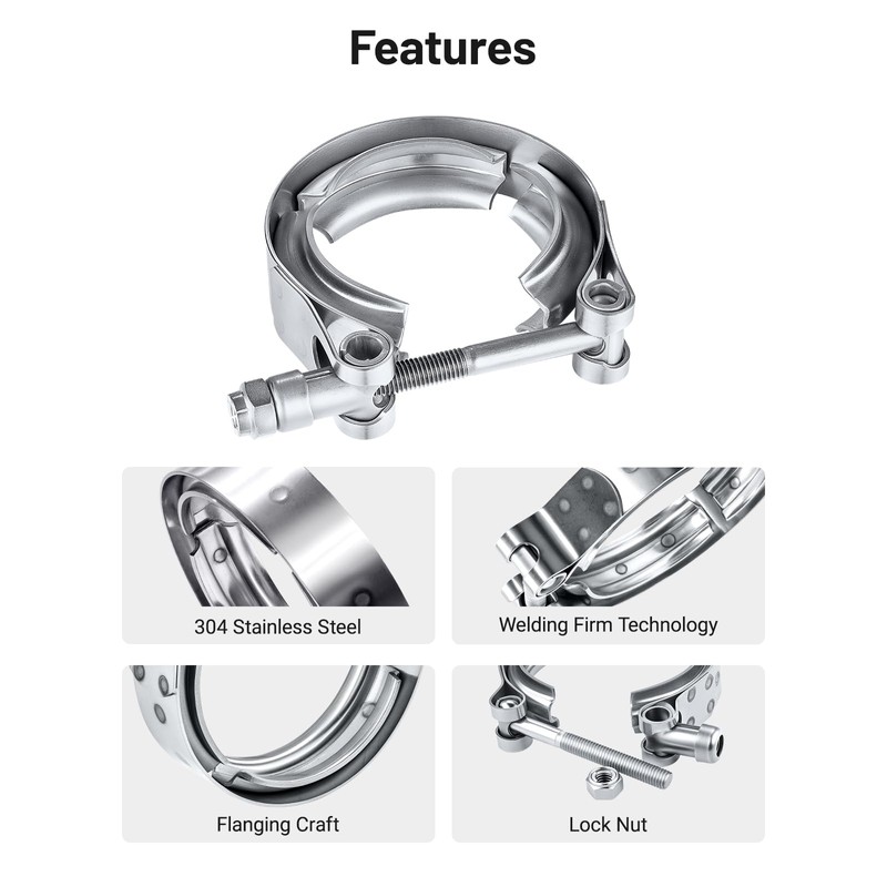 EVIL ENERGY V Band Clamp for Flange Kit Stainless Steel