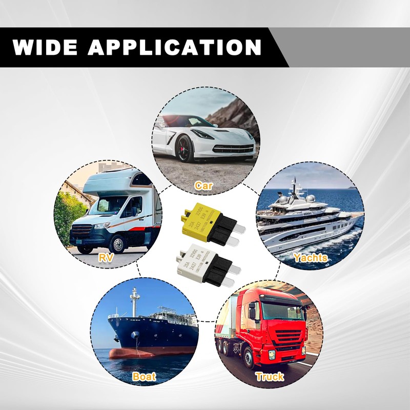 6pcs 32vdc Manual Reset Low Circuit Breaker Blade Fuse E39