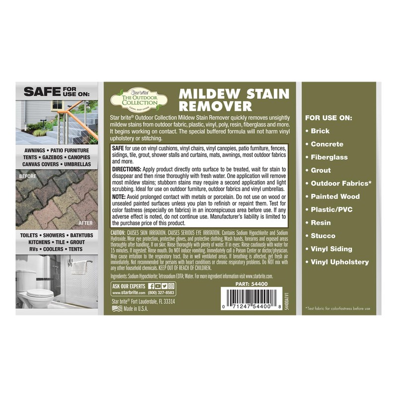STAR RBITE O/C Mildew Stain Remover - Professional Strength, Quick-Acting,