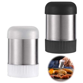 PAVIKE Condiment Containers (Set of 2) Seasoning Bottles, Salt, Sugar, Salt Containers, Spice Bottles, Salt and Pepper Shakers, 5 Hole Design, Resistant to Dust and Moisture, Airtight Containers for