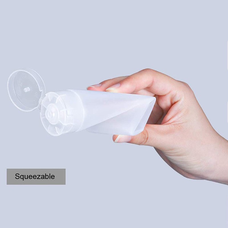 12 Empty Refillable Clear Plastic Tubes for Cosmetics, Soft Tubes