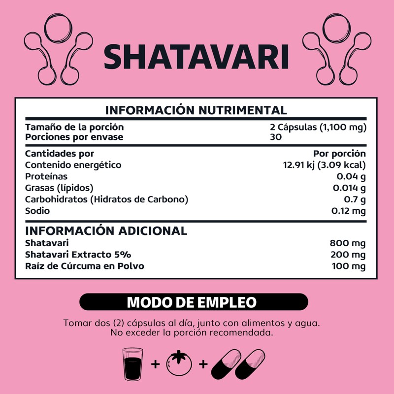 Beyond Vitamins | Shatavari 1000 mg con extracto al 5%