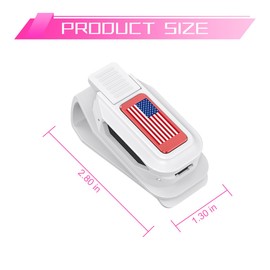 HZEL Sunglasses Holders for Car Sun Visor, Magnetic American Flag Auto Glasses Ticket Card Hanger Clip, Patriotic Vehicle Interior Eyeglass Mount Accessories, Universal for SUV Truck (White/Red)