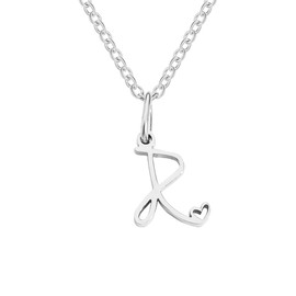 Yimofy Initial Necklace for Women Silver Plated Stainless Steel Women's Dainty Letter Necklace Tiny A-Z Initial Pendant Choker Necklace R