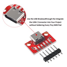 DIANN 10pcs USB Type-C Breakout Board Serial Basic Breakout Female Connector Type PCB Converter Board