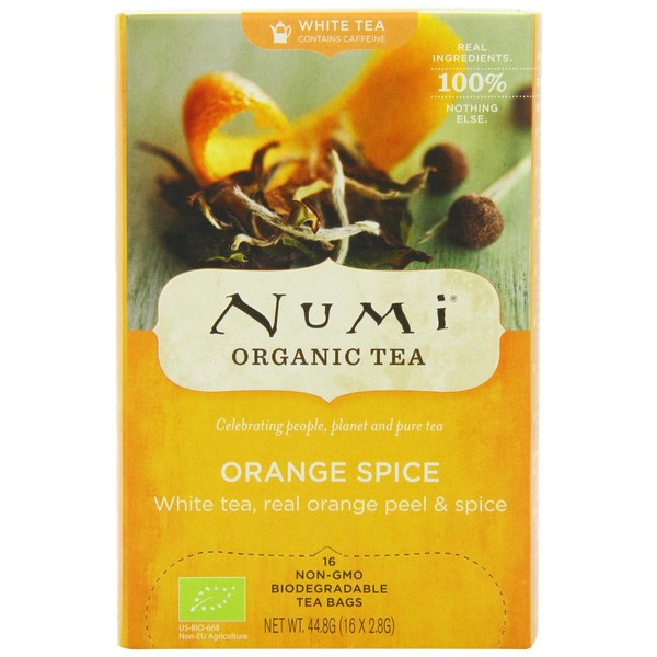 Numi, Tea White Spice Orange Whole Trade Guarantee Organic, 16 Count