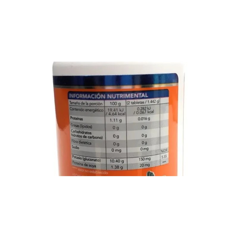 Suplemento Nutricional Gluconato De Potasio Ultra Soya 60 Tabletas Vegano