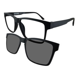 Circleperson Men Women Magnetic glasses polarized clip on sunshade RX-able 53-17 (Black, Polarized dark gray clip on)